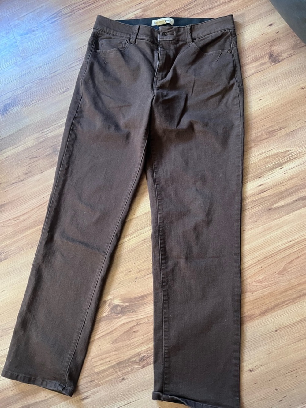 Democracy Brown Straight-Leg Pants